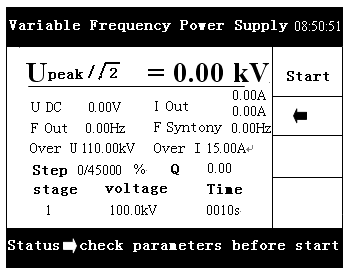 Set di test di tensione di tenuta in frequenza a frequenza variabile portatile